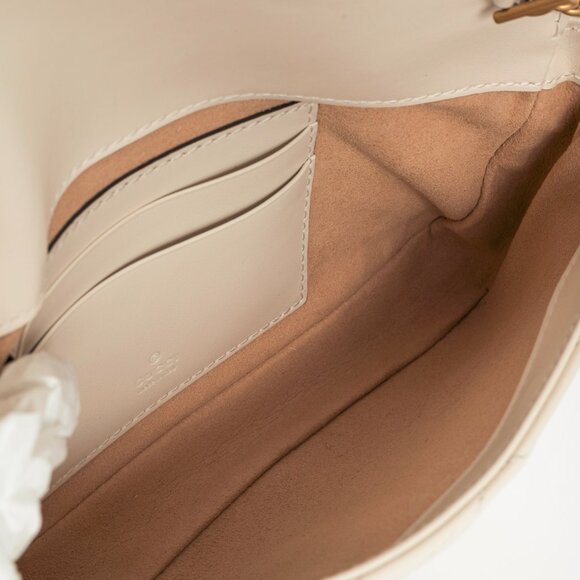 Gucci GG Marmont White Matelasse Chevron Leather Small Shoulder Bag - Picture 11 of 14